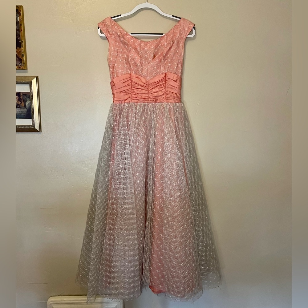 VTG Pink Tule Dress with Sash